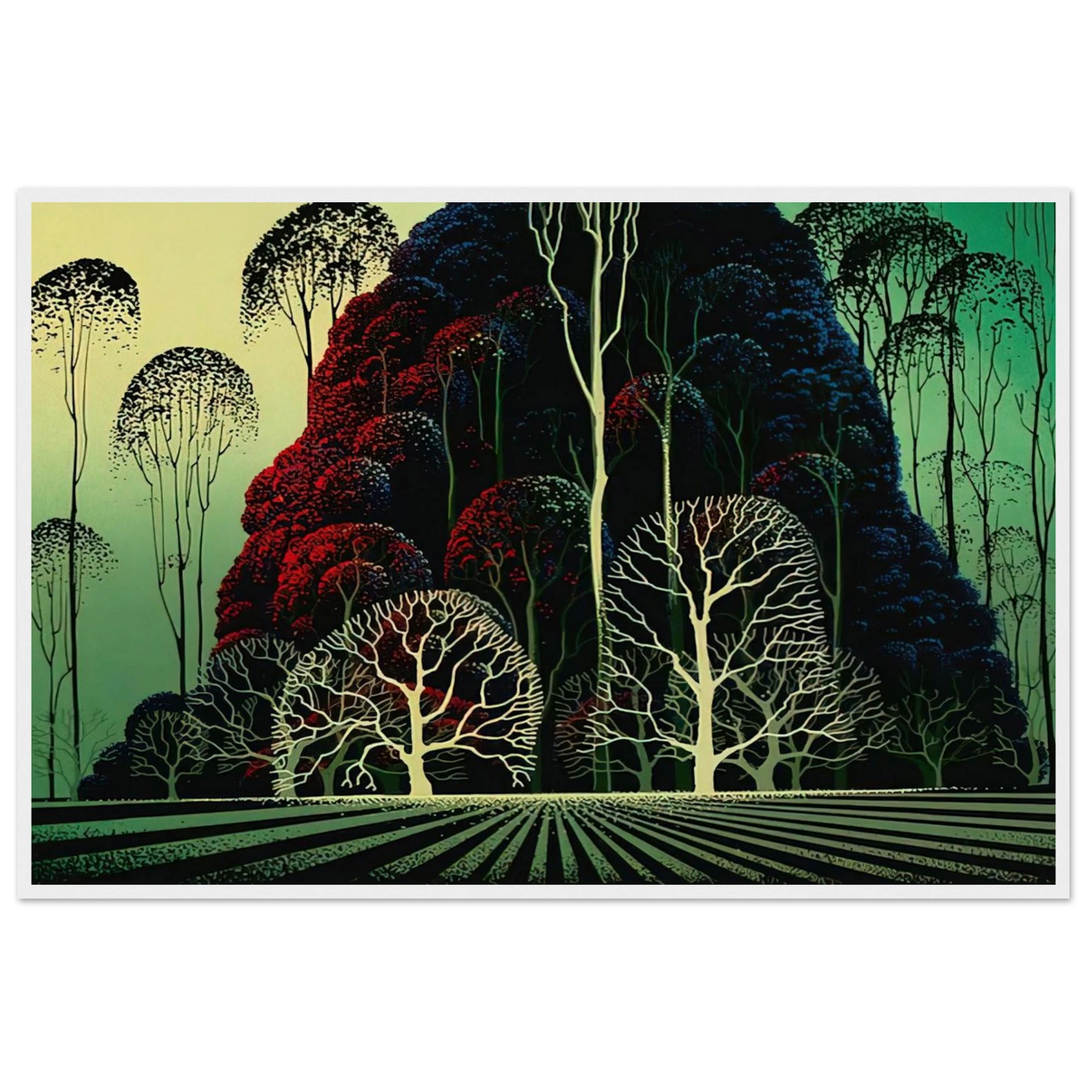 Eucalyptus Forest Framed Poster | Eyvind Earle Framed Prints Wall Art | Eyvind Earle Prints