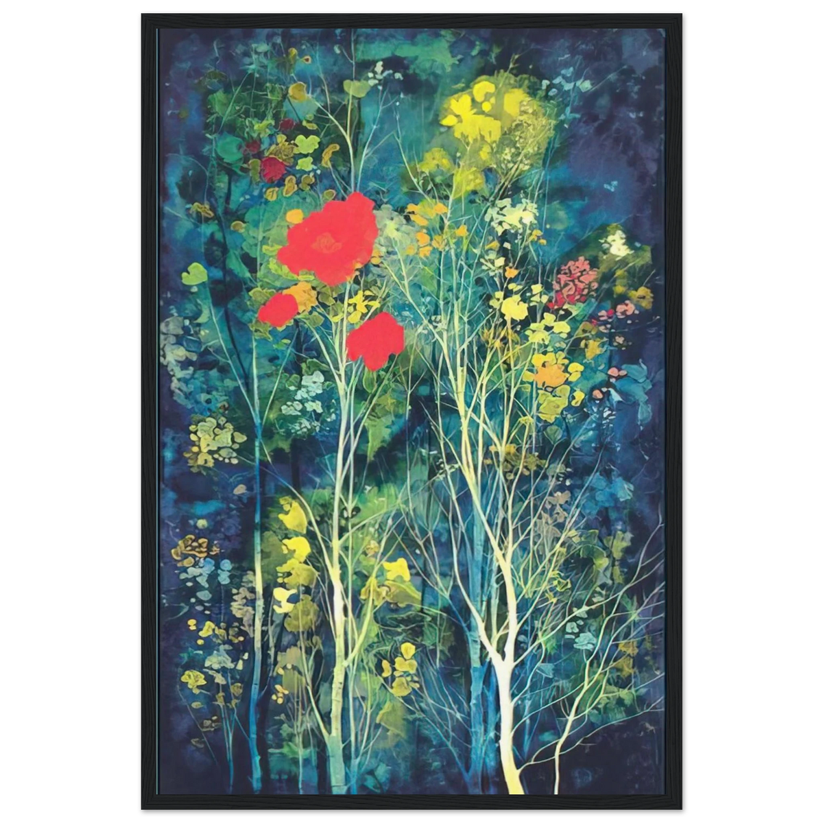 Poppies and Flowers Framed Poster | Eyvind Earle Framed Prints Wall Art | Eyvind Earle Prints