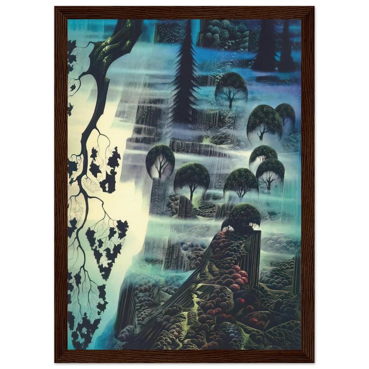 Surf Wind and Fog Framed Poster | Eyvind Earle Framed Prints Wall Art | Eyvind Earle Prints