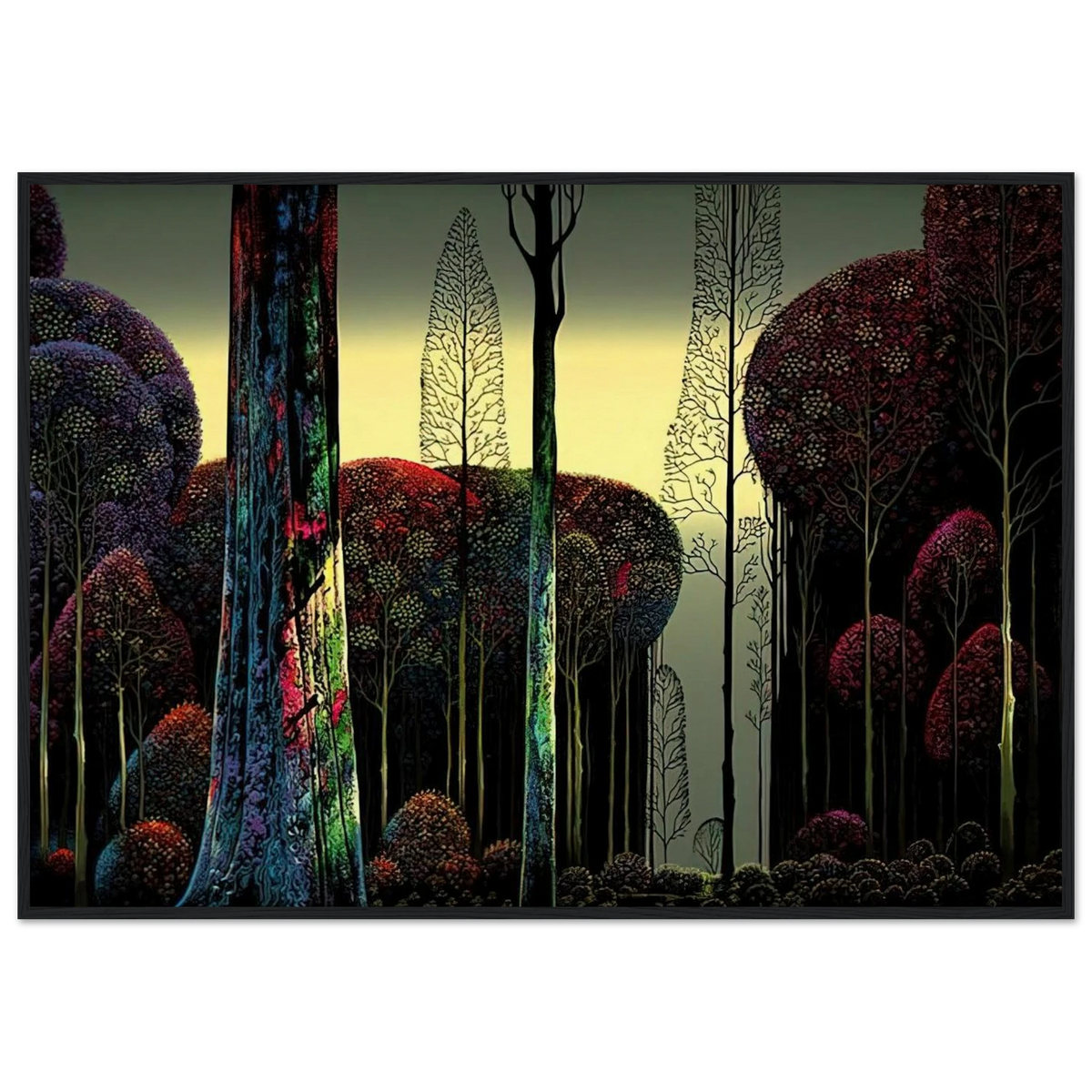 Gothic Forest Framed Poster | Eyvind Earle Framed Prints Wall Art | Eyvind Earle Prints