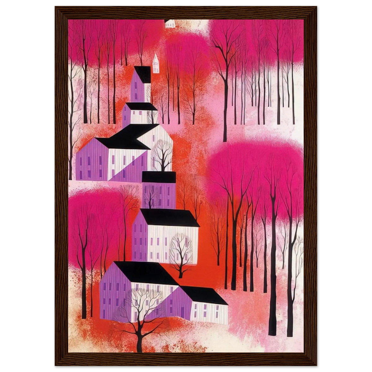 Autumn Sunset Framed Poster | Eyvind Earle Framed Prints Wall Art | Eyvind Earle Prints