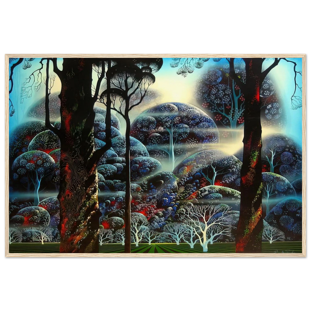 Mist in the Dark Woods Framed Poster | Eyvind Earle Framed Prints Wall Art | Eyvind Earle Prints