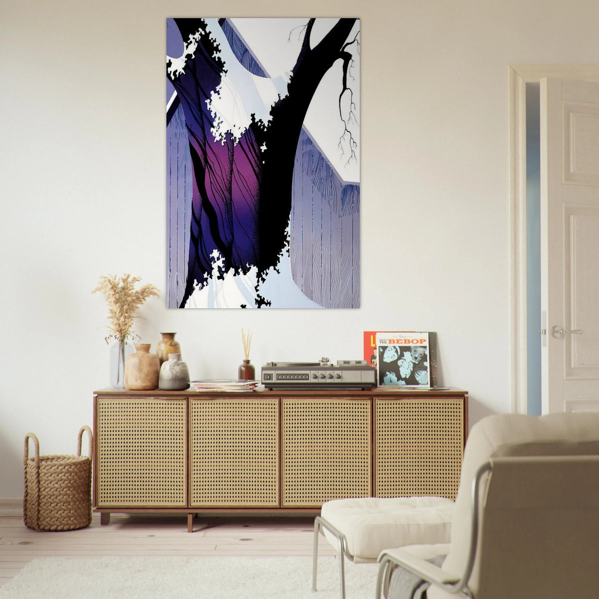 Violet Tree and Barn Poster | Eyvind Earle Poster | Eyvind Earle Prints