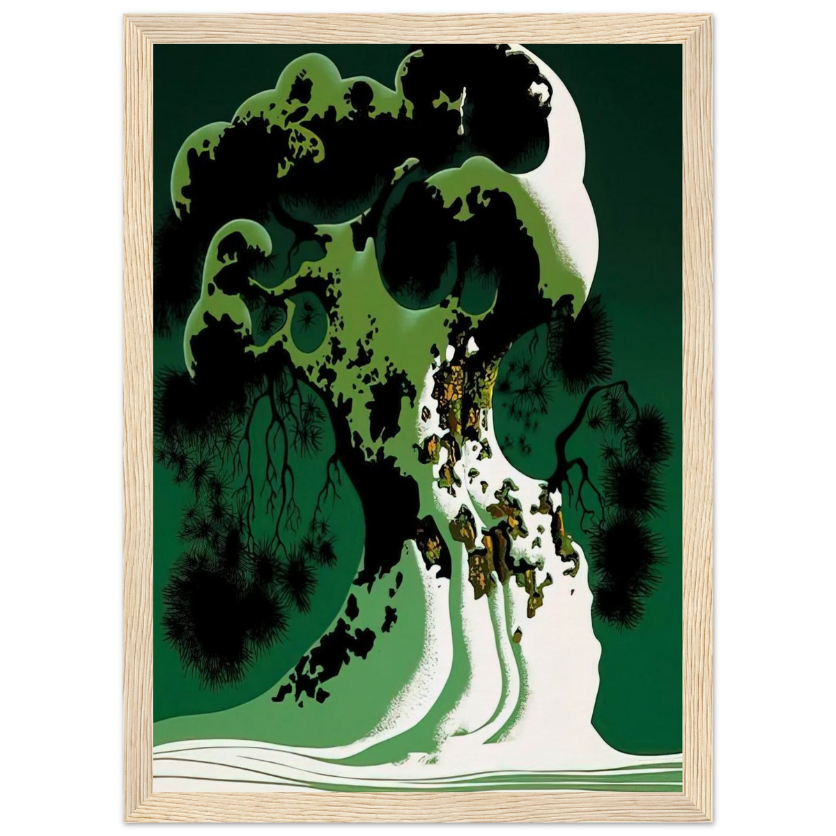 Snow Covered Bonsai Framed Poster | Eyvind Earle Framed Prints Wall Art | Eyvind Earle Prints