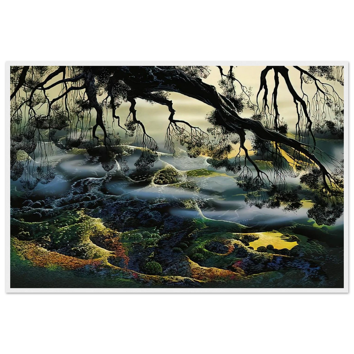 Fog Passes By Framed Poster | Eyvind Earle Framed Prints Wall Art | Eyvind Earle Prints