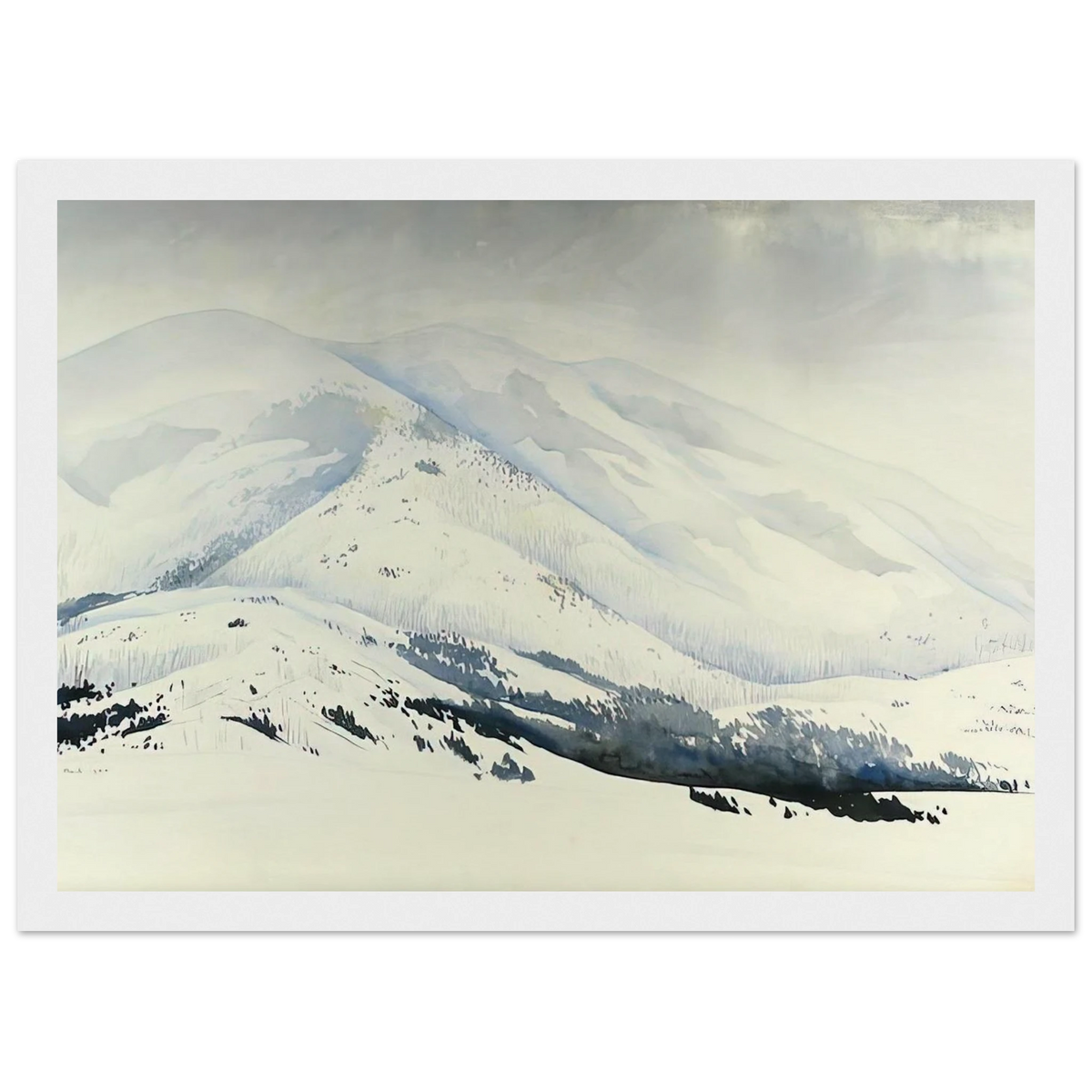 Snowy Mountain Framed Poster | Eyvind Earle Framed Prints Wall Art | Eyvind Earle Prints