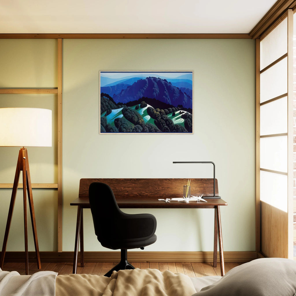 Three Fields and a Mountain Framed Poster | Eyvind Earle Framed Prints Wall Art | Eyvind Earle Prints