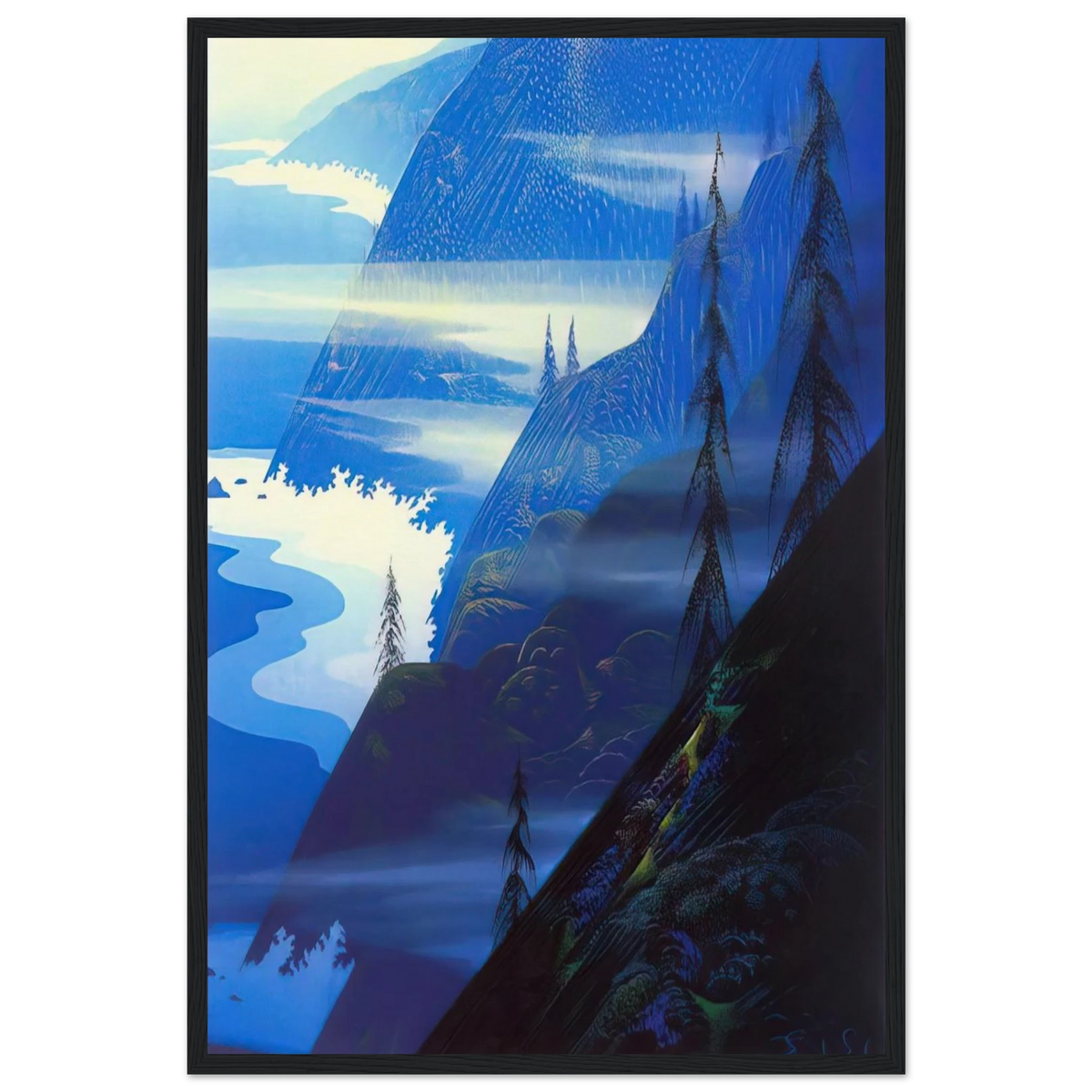 Stardust blue Framed Poster | Eyvind Earle Framed Prints Wall Art | Eyvind Earle Prints