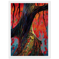 Fire red and gold Framed Poster | Eyvind Earle Framed Prints Wall Art | Eyvind Earle Prints