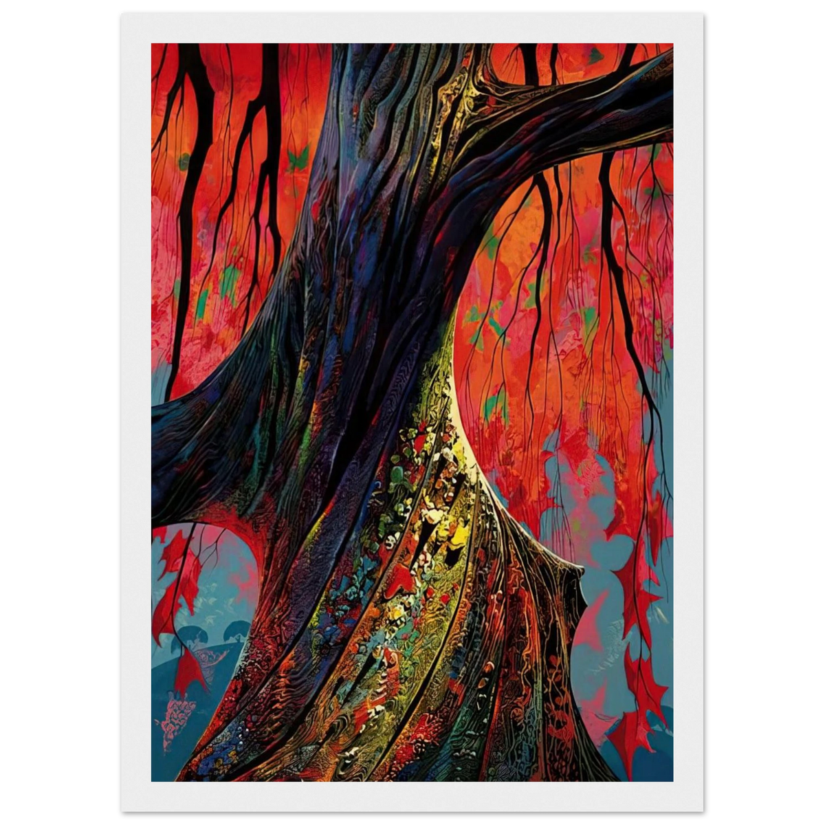 Fire red and gold Framed Poster | Eyvind Earle Framed Prints Wall Art | Eyvind Earle Prints