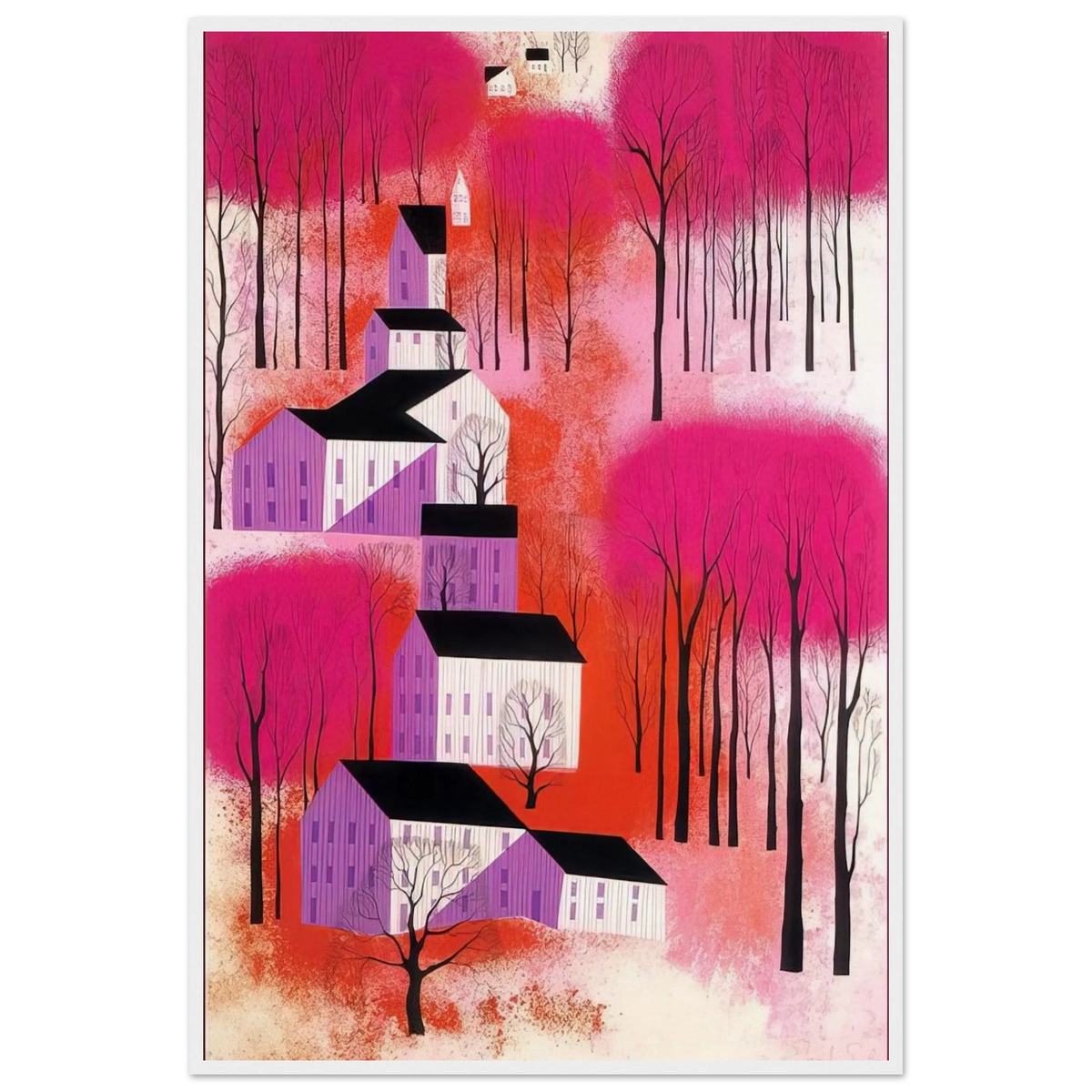Autumn Sunset Framed Poster | Eyvind Earle Framed Prints Wall Art | Eyvind Earle Prints