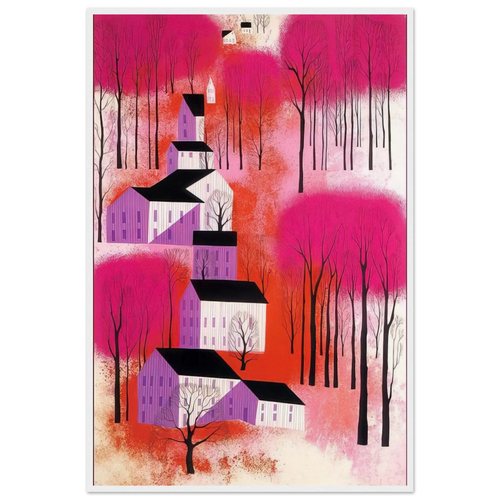 Autumn Sunset Framed Poster | Eyvind Earle Framed Prints Wall Art | Eyvind Earle Prints