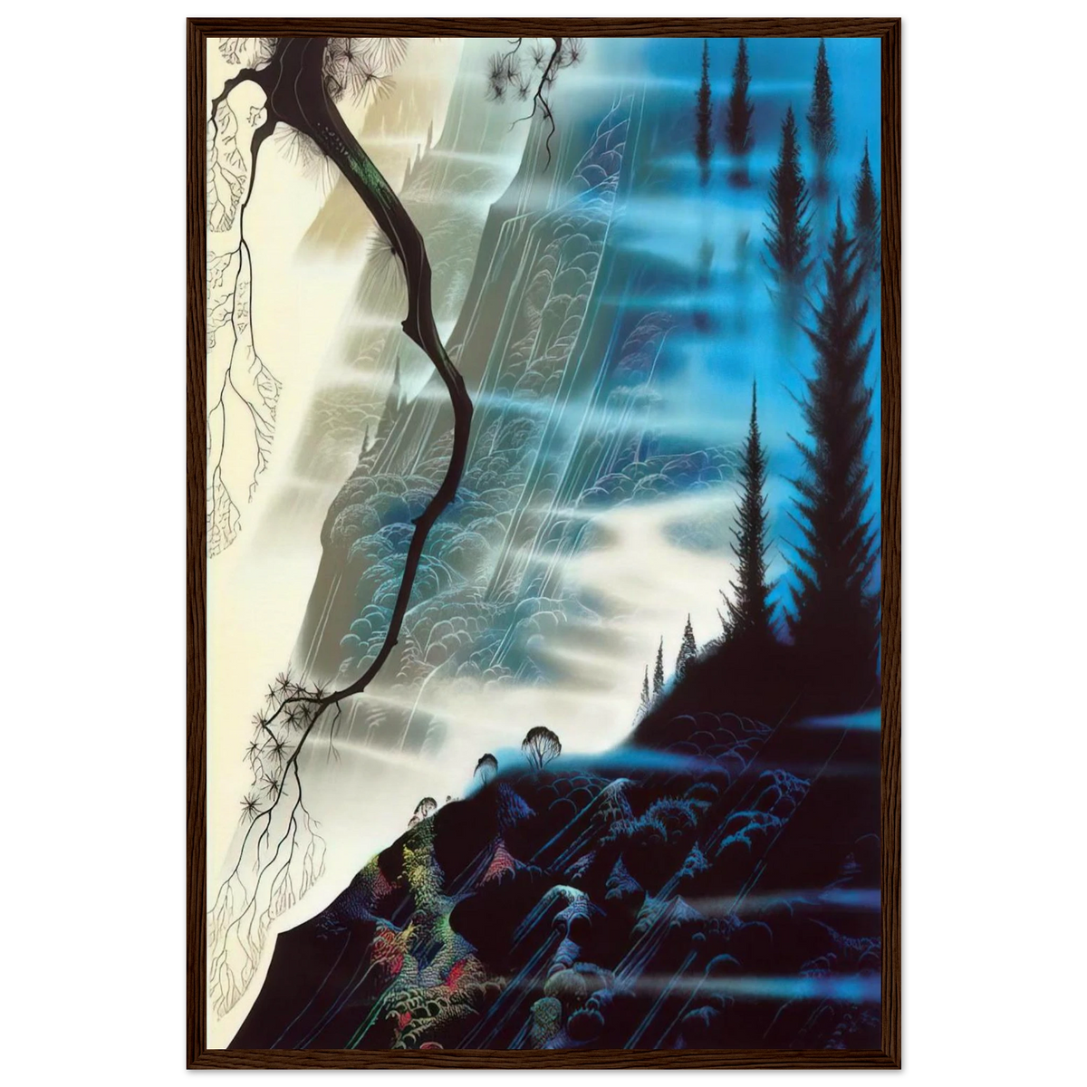 Sea Cliffs and Redwoods Framed Poster | Eyvind Earle Framed Prints Wall Art | Eyvind Earle Prints
