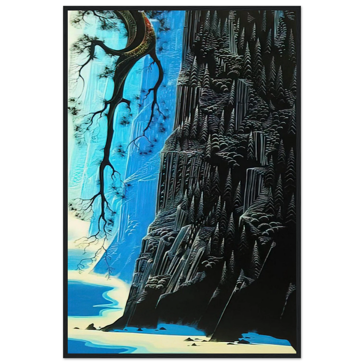 Cliffs Ascending Framed Poster | Eyvind Earle Framed Prints Wall Art | Eyvind Earle Prints