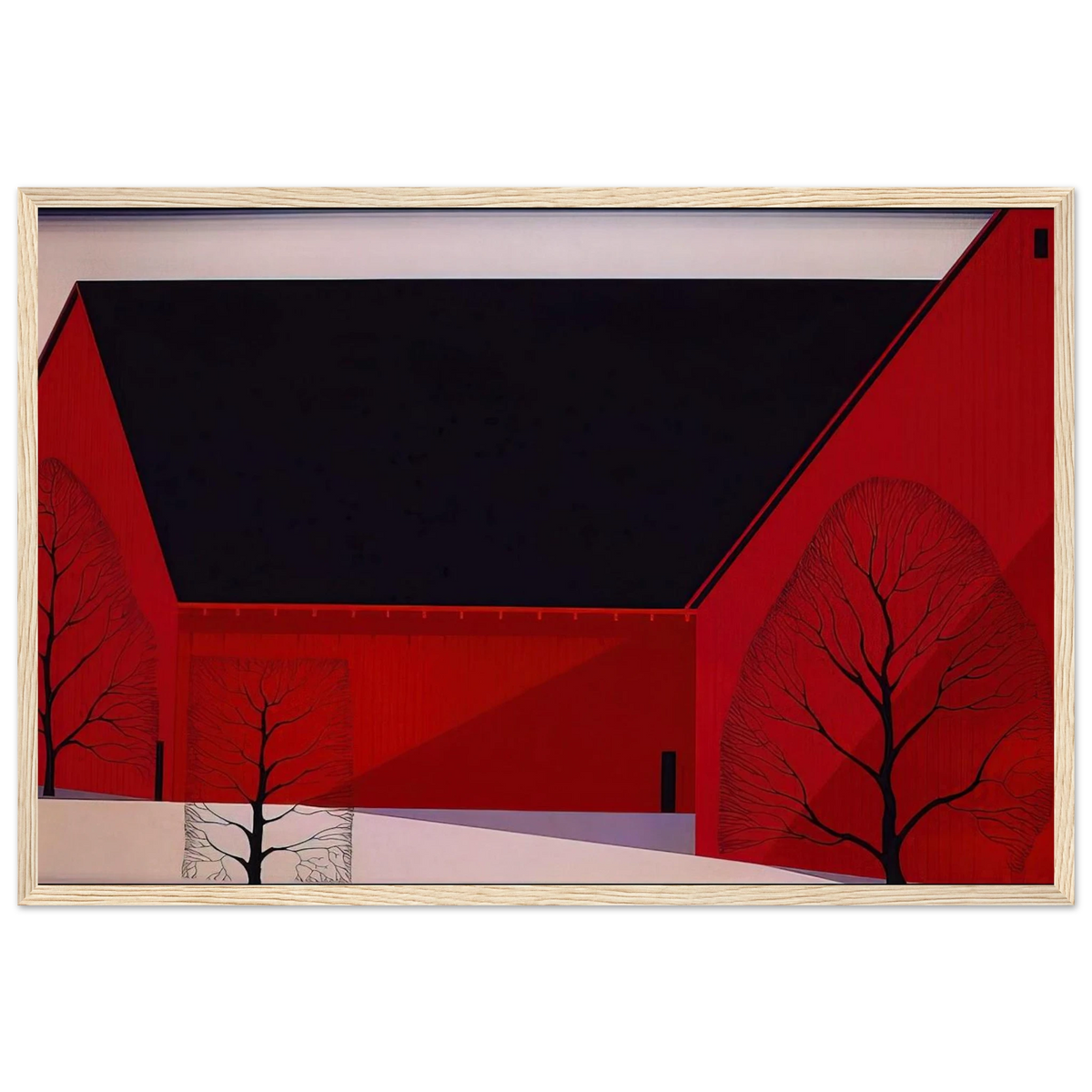 Western Barns Framed Poster | Eyvind Earle Framed Prints Wall Art | Eyvind Earle Prints