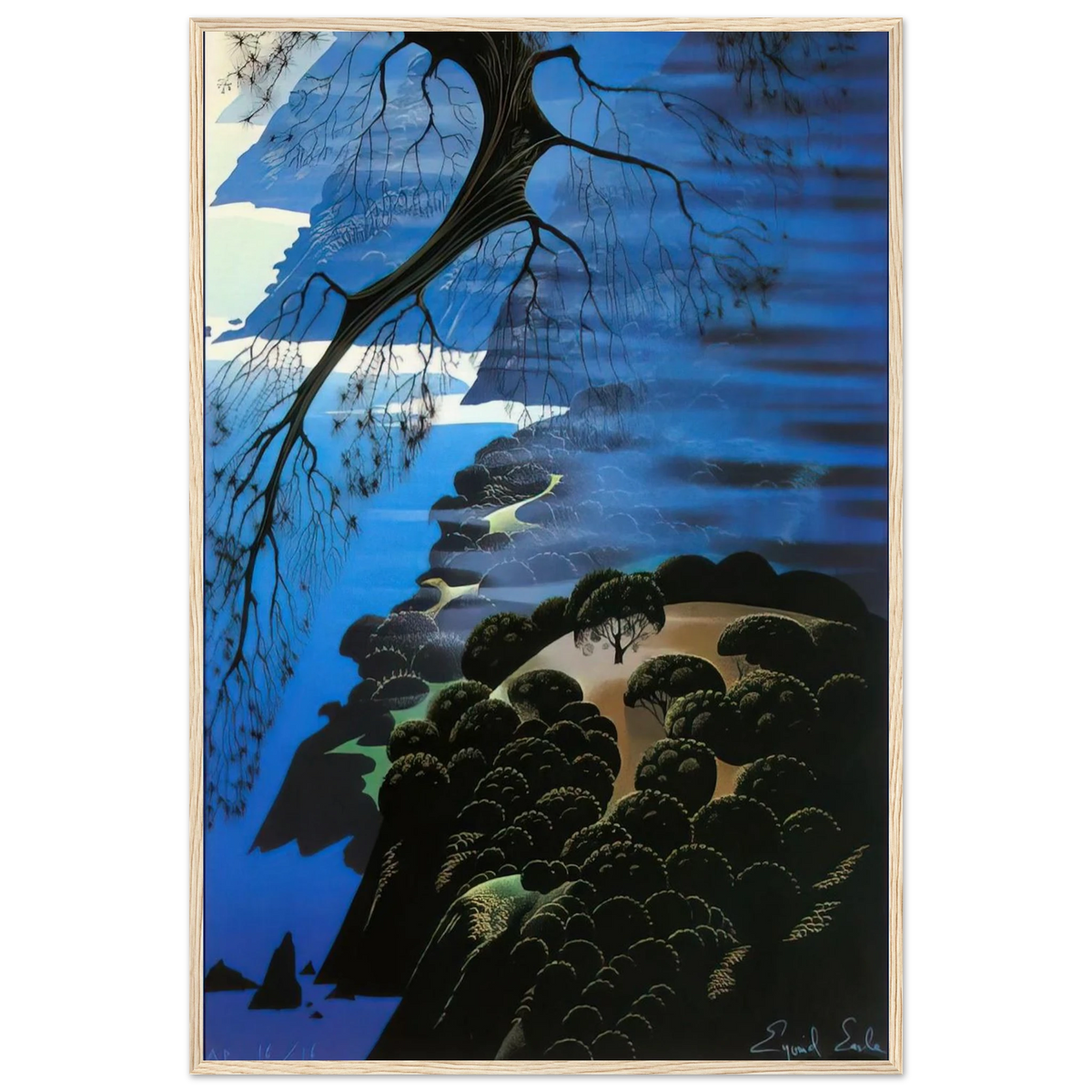 Mystical Coastline Framed Poster | Eyvind Earle Framed Prints Wall Art | Eyvind Earle Prints
