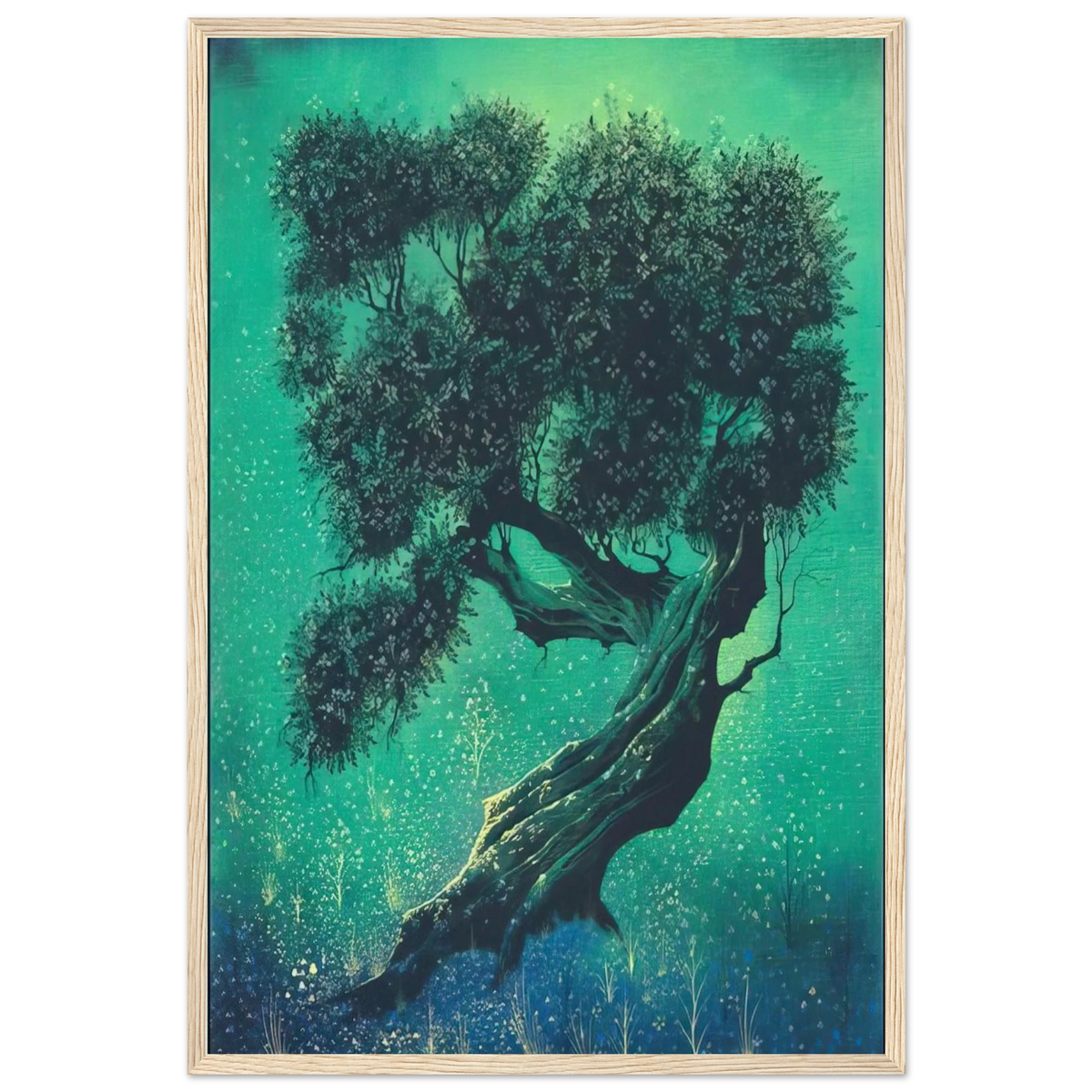 Solitary Bonsai Framed Poster | Eyvind Earle Framed Prints Wall Art | Eyvind Earle Prints
