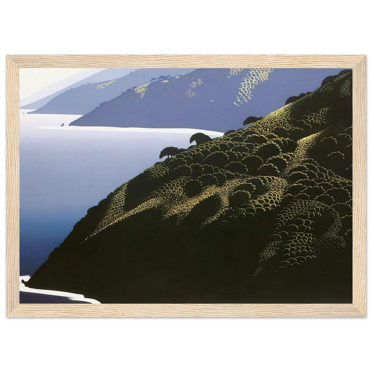 Big Sur Calm Framed Poster | Eyvind Earle Framed Prints Wall Art | Eyvind Earle Prints