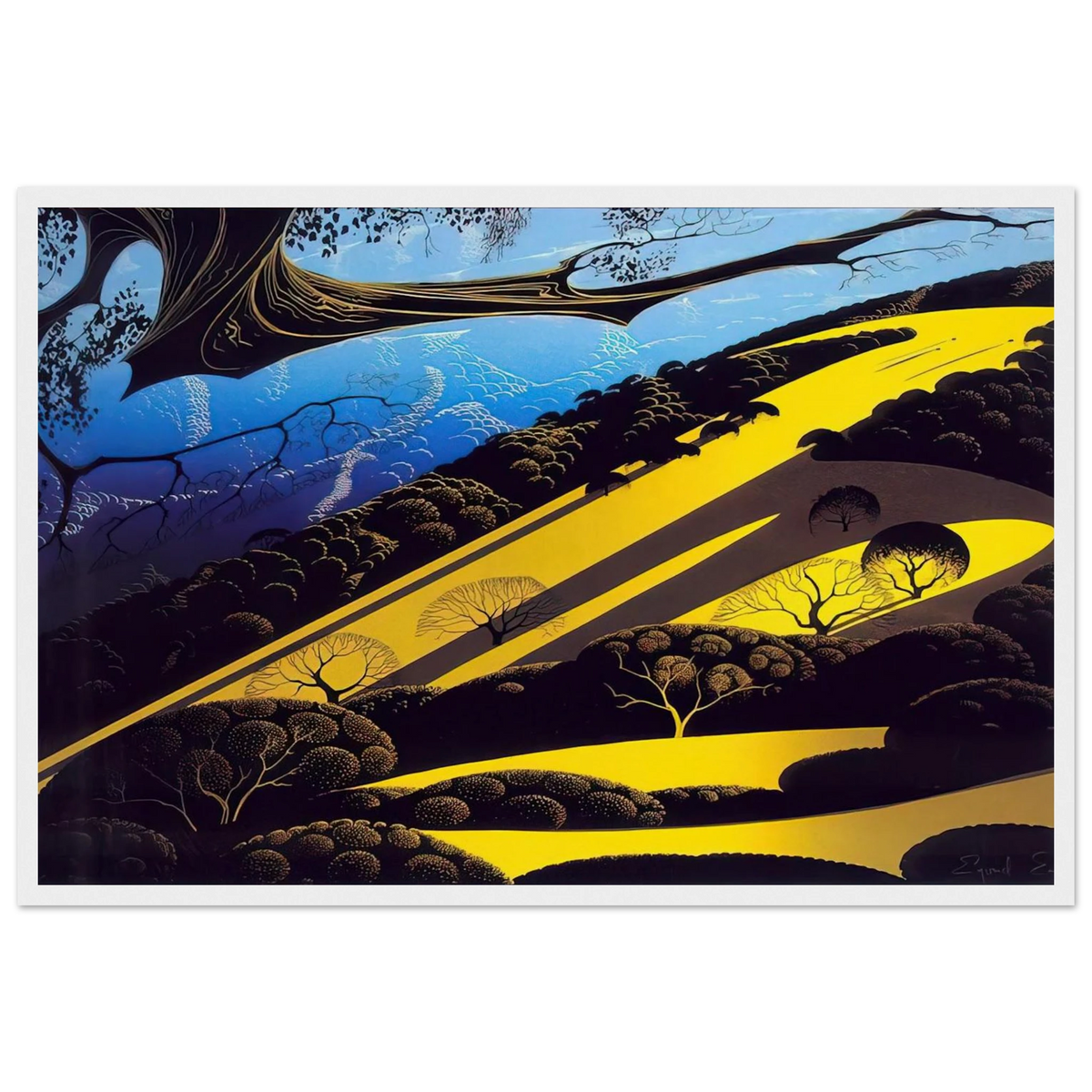 Gaviota Pass Framed Poster | Eyvind Earle Framed Prints Wall Art | Eyvind Earle Prints