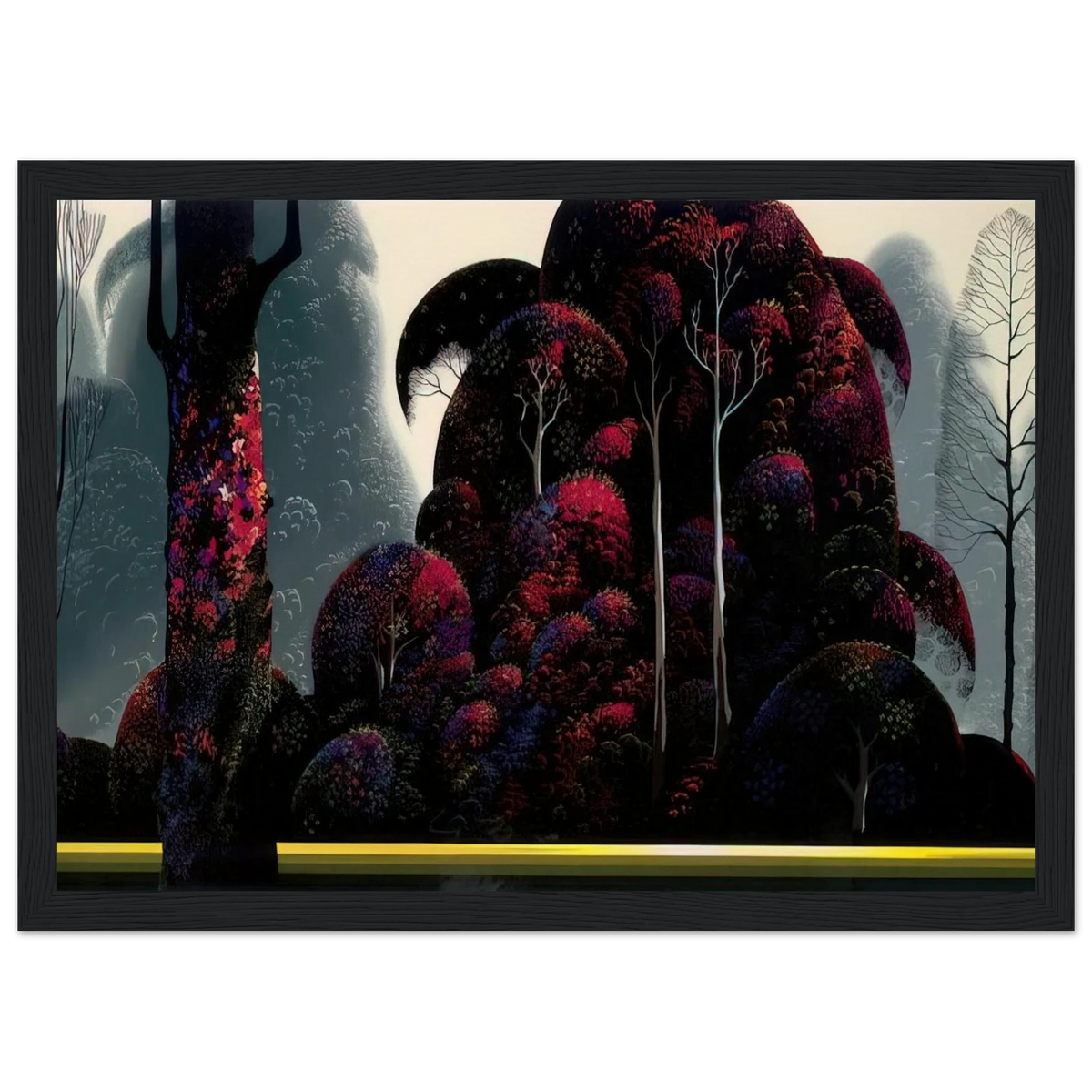 Crimson Eucalyptus Framed Poster | Eyvind Earle Framed Prints Wall Art | Eyvind Earle Prints