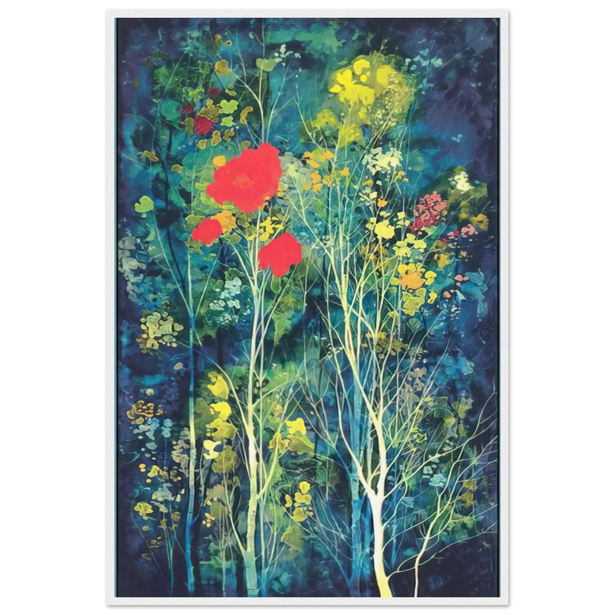 Poppies and Flowers Framed Poster | Eyvind Earle Framed Prints Wall Art | Eyvind Earle Prints