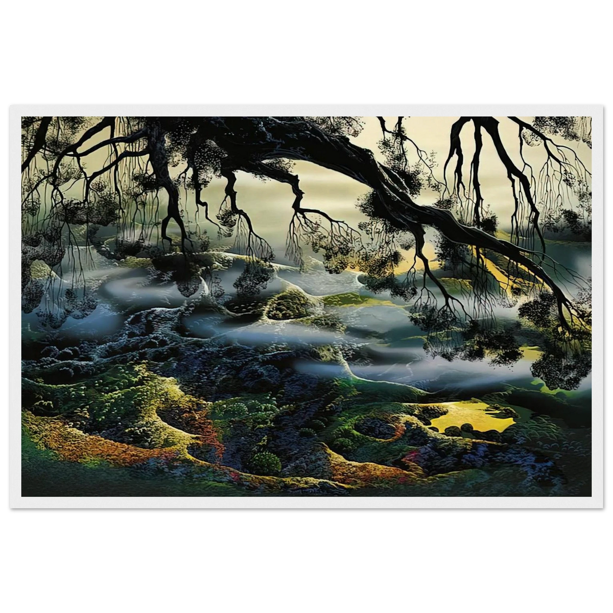 Fog Passes By Framed Poster | Eyvind Earle Framed Prints Wall Art | Eyvind Earle Prints