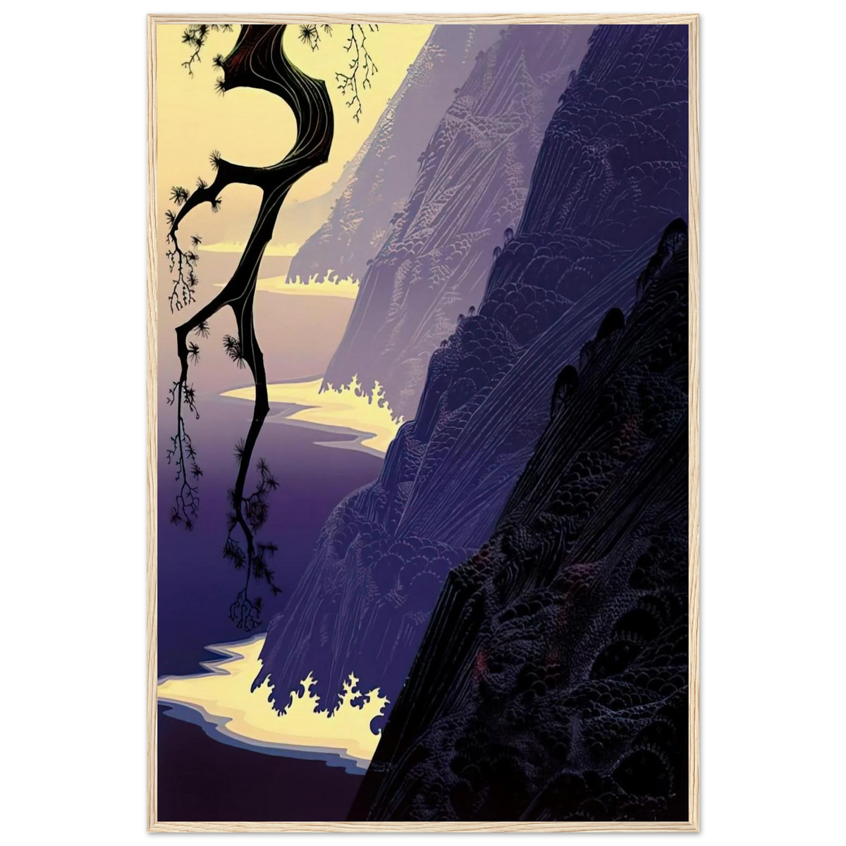 Purple Mist Framed Poster | Eyvind Earle Framed Prints Wall Art | Eyvind Earle Prints