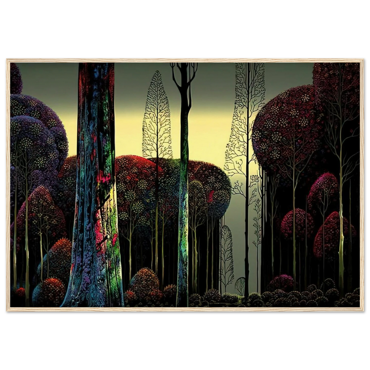 Gothic Forest Framed Poster | Eyvind Earle Framed Prints Wall Art | Eyvind Earle Prints