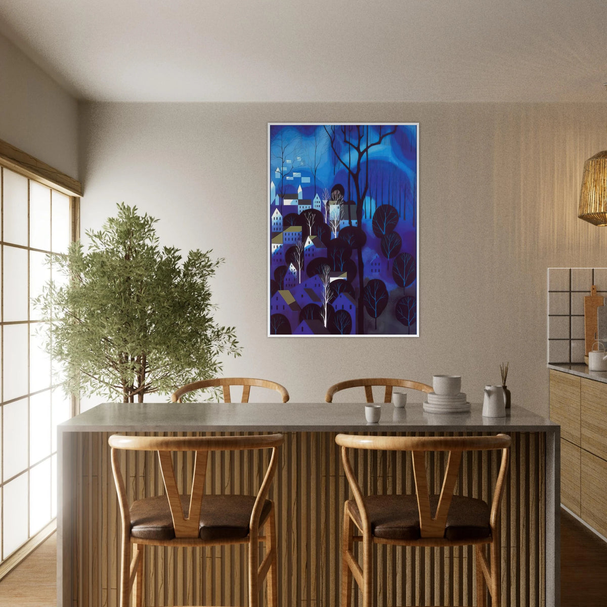 Midnight Blue Framed Poster | Eyvind Earle Framed Prints Wall Art | Eyvind Earle Prints