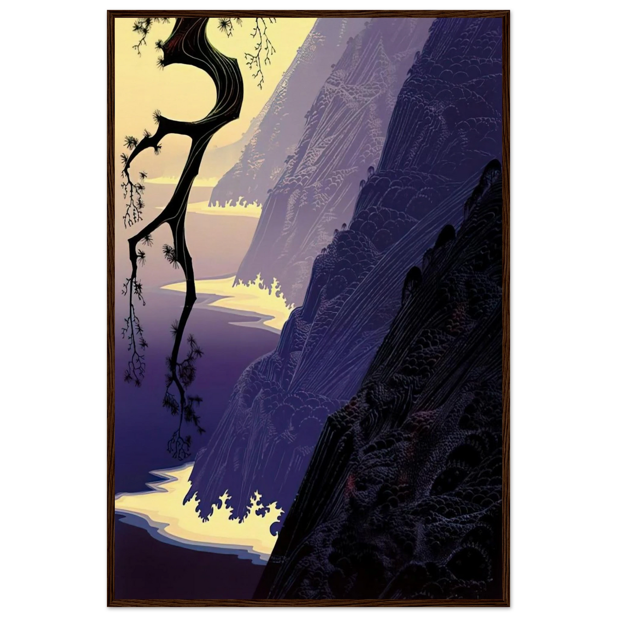 Purple Mist Framed Poster | Eyvind Earle Framed Prints Wall Art | Eyvind Earle Prints