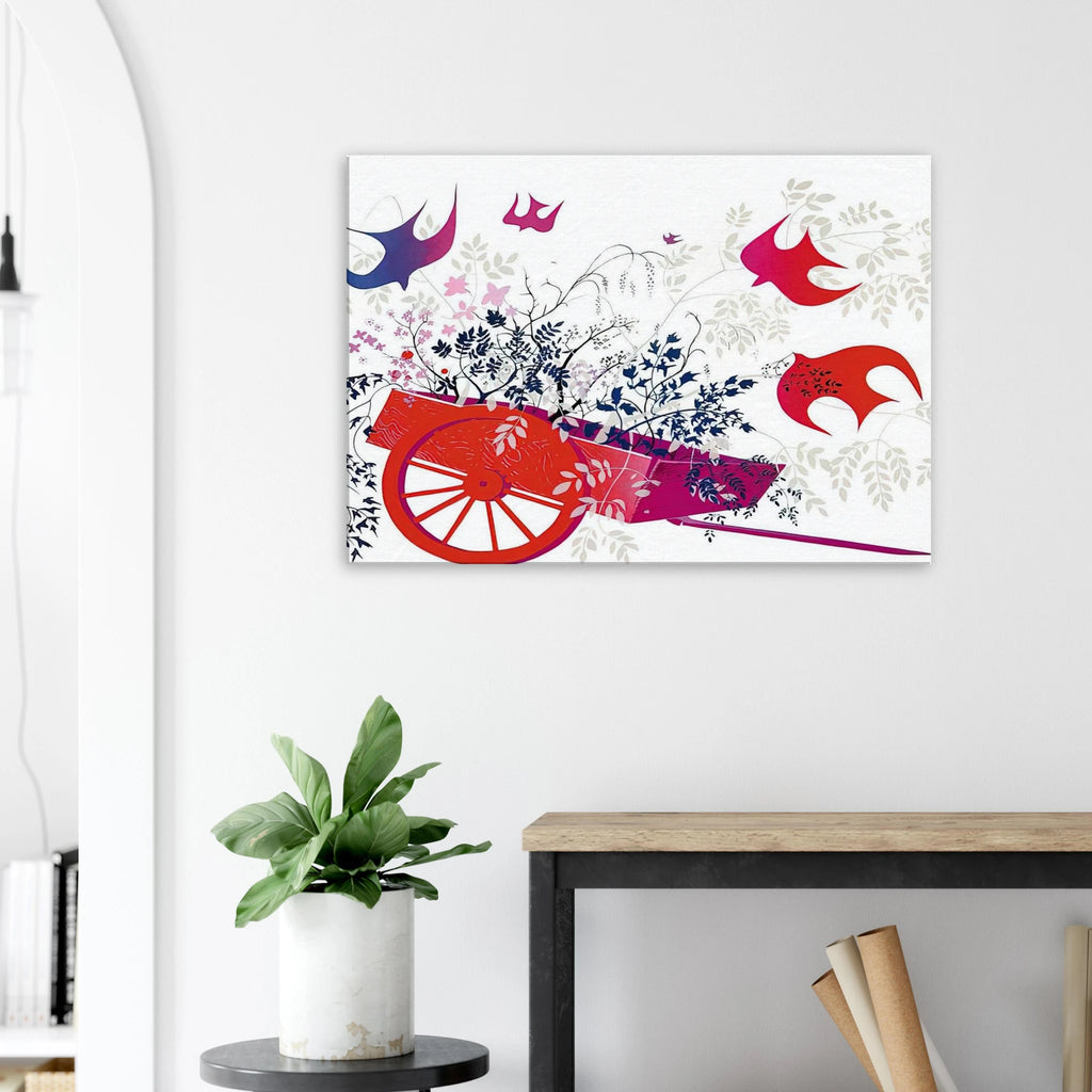 Red Wagon & Foliage Canvas | Eyvind Earle Canvas | Eyvind Earle Prints