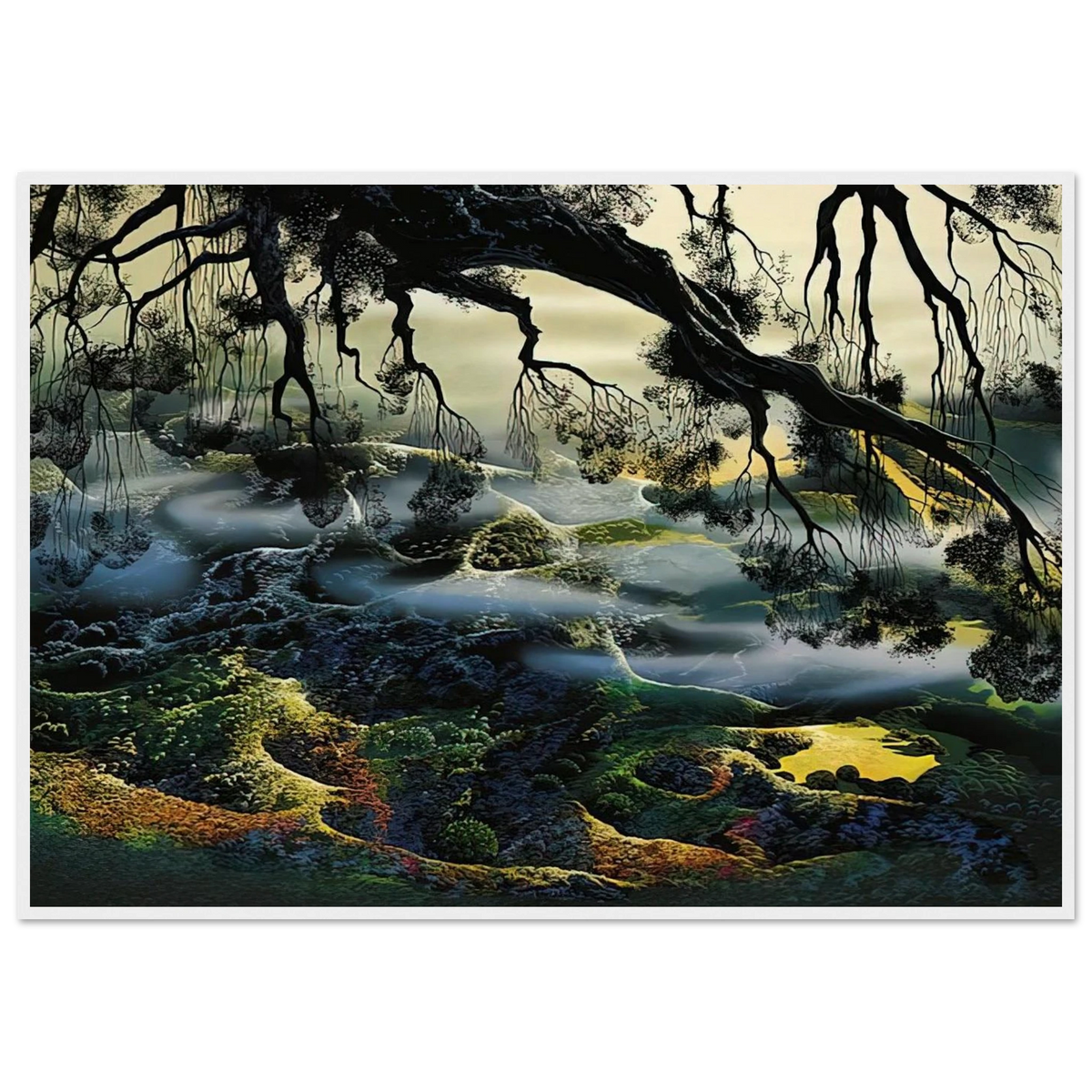 Fog Passes By Framed Poster | Eyvind Earle Framed Prints Wall Art | Eyvind Earle Prints