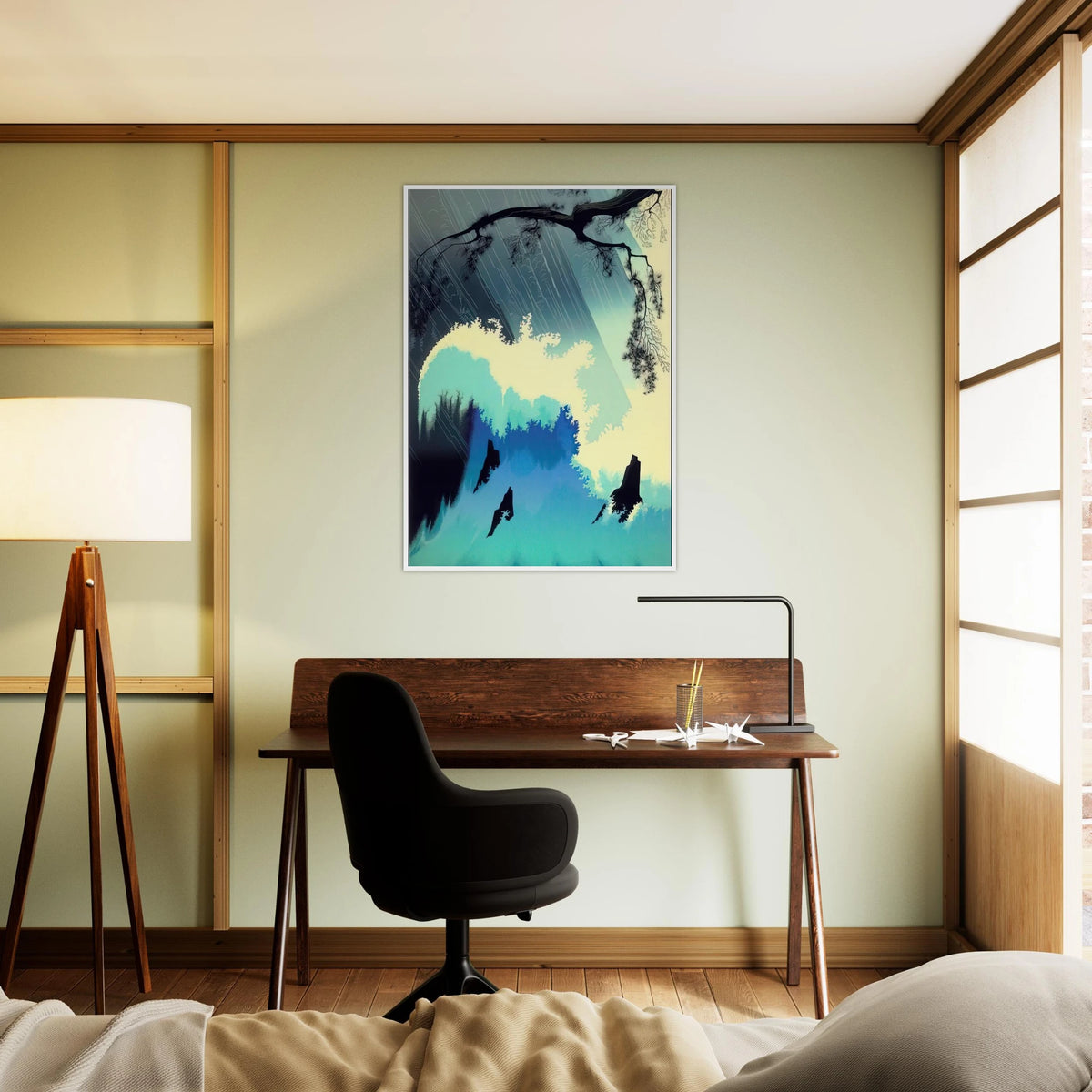 Ocean Splash Framed Poster | Eyvind Earle Framed Prints Wall Art | Eyvind Earle Prints