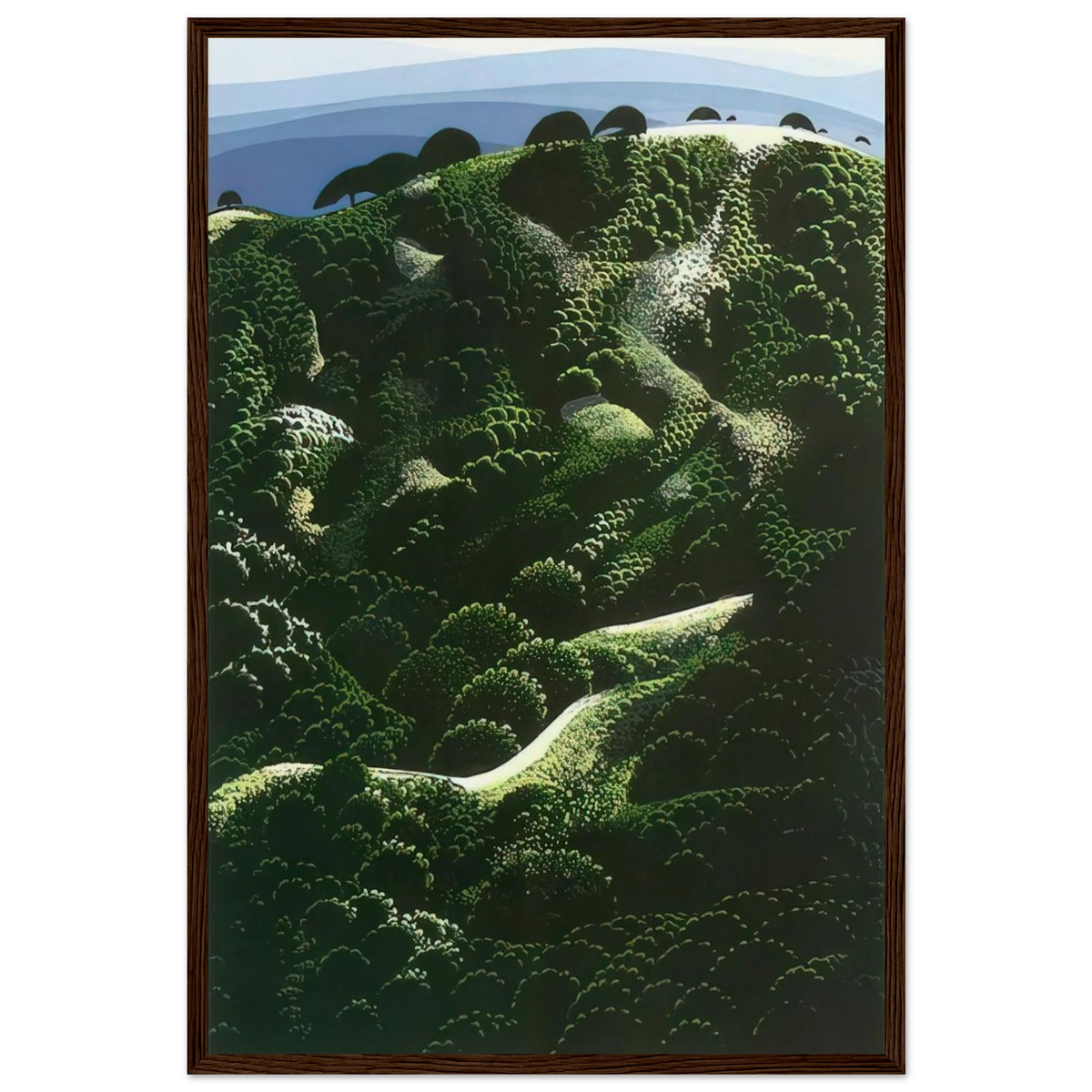 Santa Barbara Mountains Framed Poster | Eyvind Earle Framed Prints Wall Art | Eyvind Earle Prints