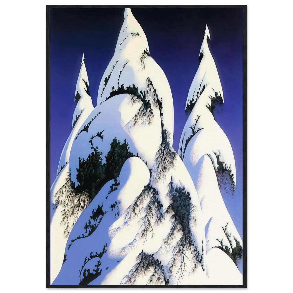 Snow Trees Framed Poster | Eyvind Earle Framed Prints Wall Art | Eyvind Earle Prints