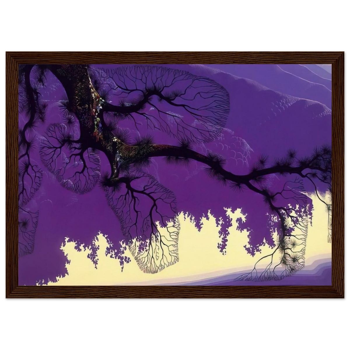 Purple Coastline Framed Poster | Eyvind Earle Framed Prints Wall Art | Eyvind Earle Prints