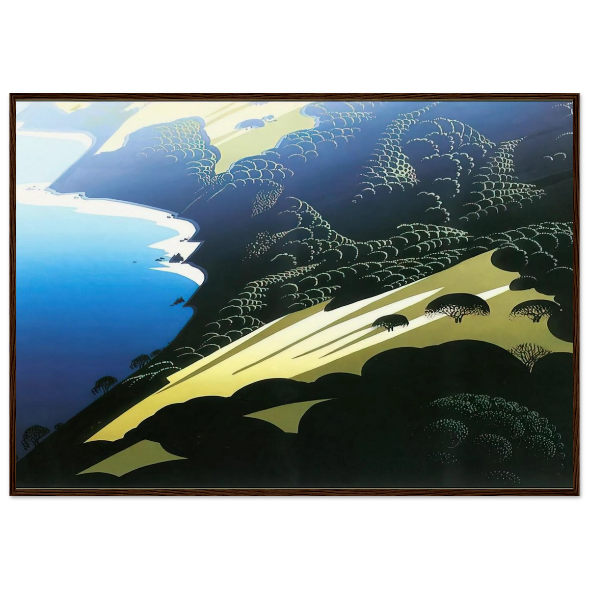 Seaside Pastures Framed Poster | Eyvind Earle Framed Prints Wall Art | Eyvind Earle Prints