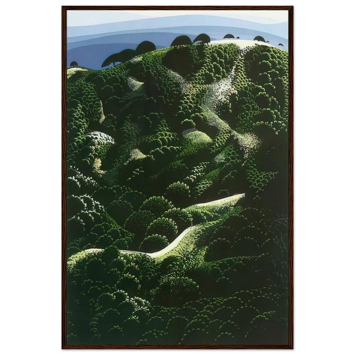 Santa Barbara Mountains Framed Poster | Eyvind Earle Framed Prints Wall Art | Eyvind Earle Prints