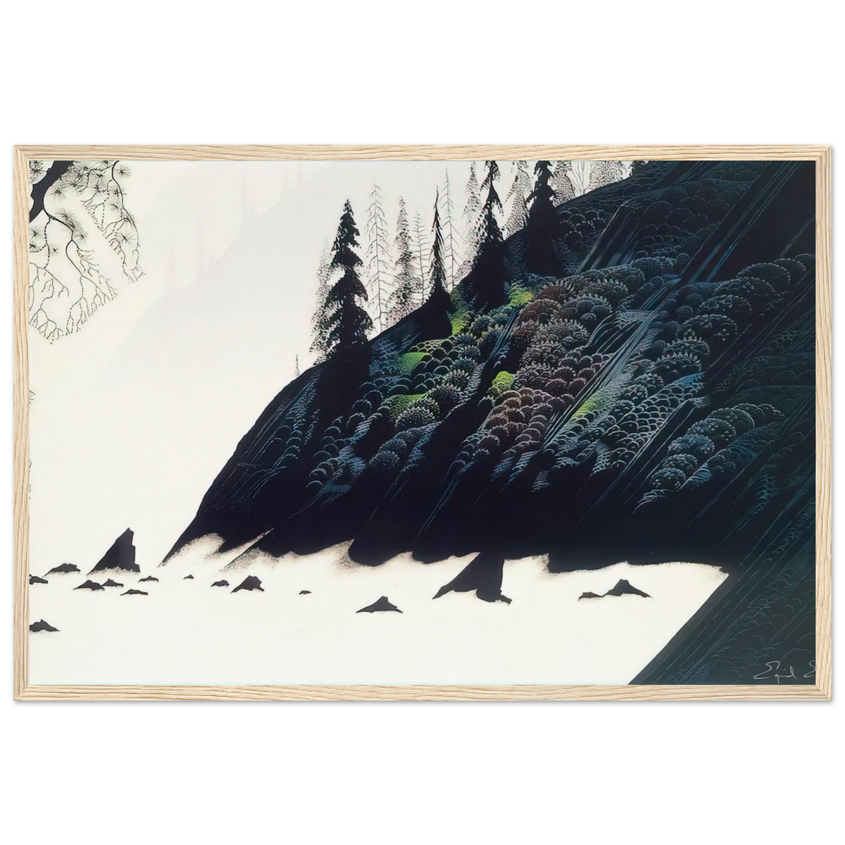 Spruce Redwoods and Pine Framed Poster | Eyvind Earle Framed Prints Wall Art | Eyvind Earle Prints