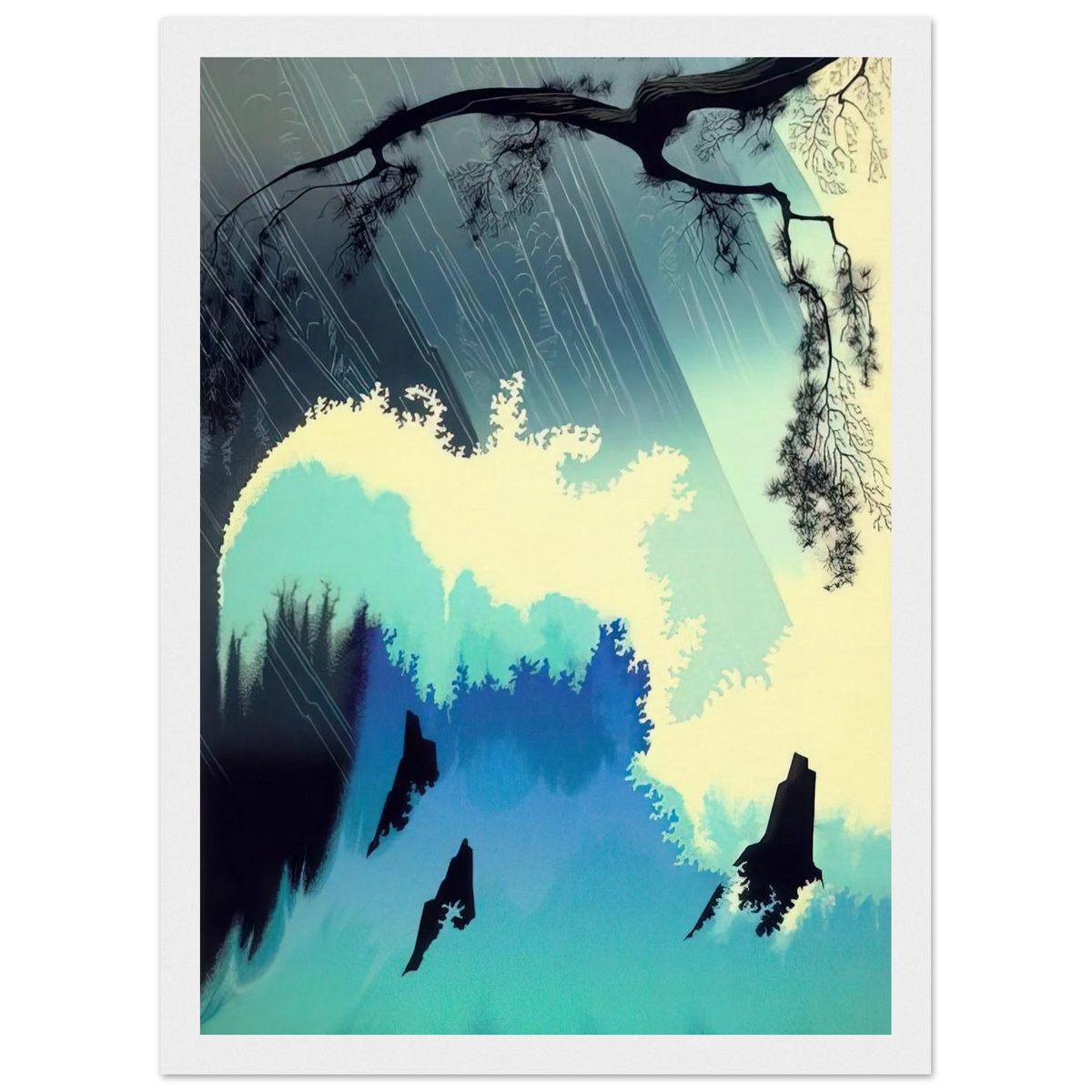 Ocean Splash Framed Poster | Eyvind Earle Framed Prints Wall Art | Eyvind Earle Prints