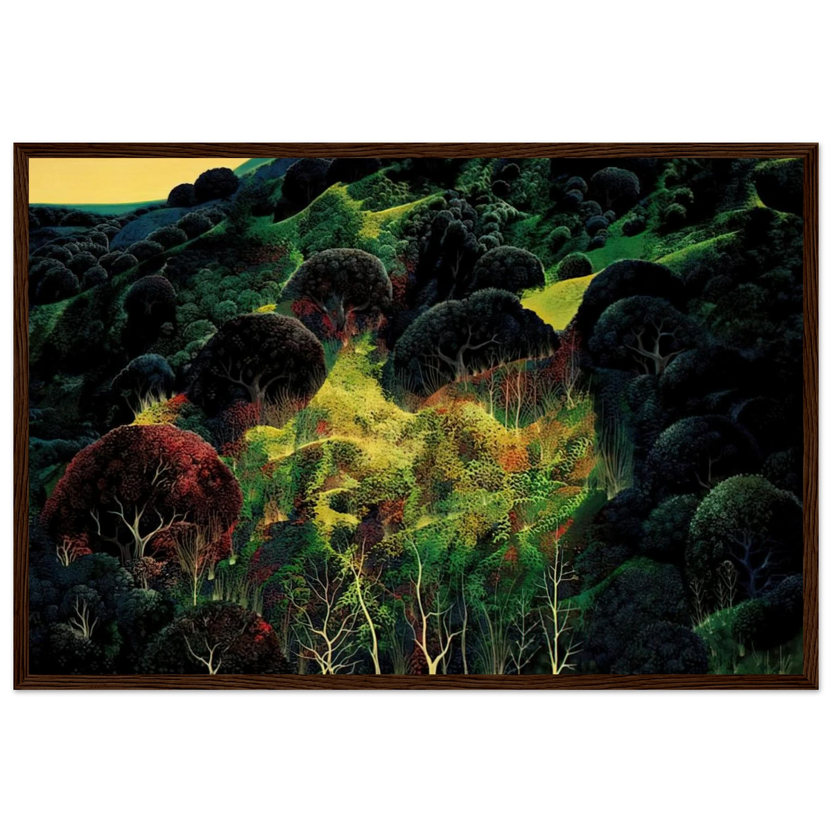 Autumn Fields Framed Poster | Eyvind Earle Framed Prints Wall Art | Eyvind Earle Prints