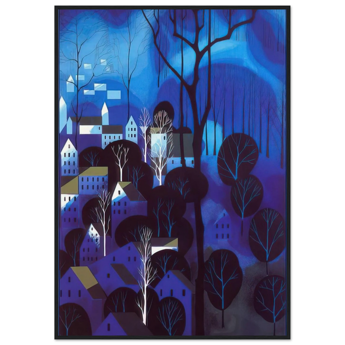 Midnight Blue Framed Poster | Eyvind Earle Framed Prints Wall Art | Eyvind Earle Prints