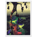 Crimson Red and Gold Framed Poster | Eyvind Earle Framed Prints Wall Art | Eyvind Earle Prints