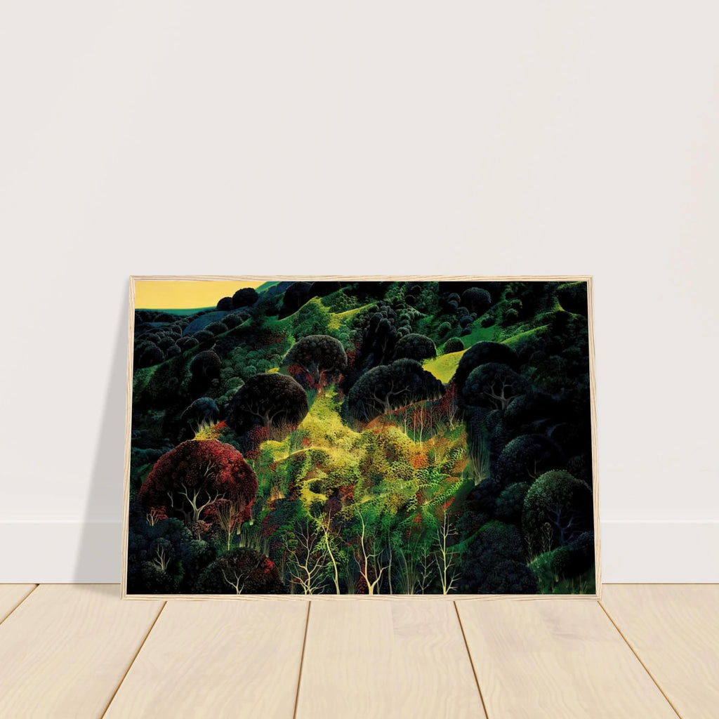 Autumn Fields Framed Poster | Eyvind Earle Framed Prints Wall Art | Eyvind Earle Prints