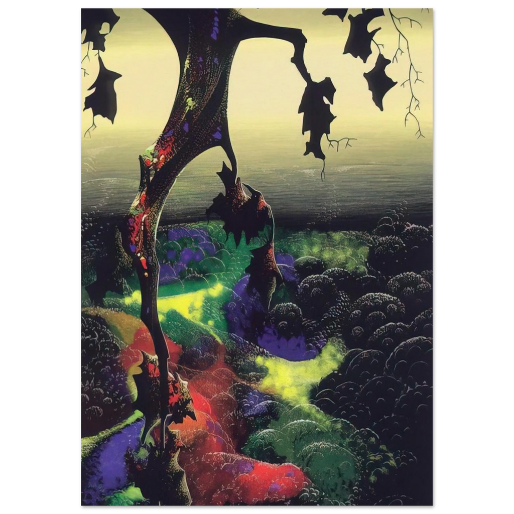 Crimson Red and Gold Poster | Eyvind Earle Poster | Eyvind Earle Prints