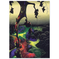 Crimson Red and Gold Poster | Eyvind Earle Poster | Eyvind Earle Prints