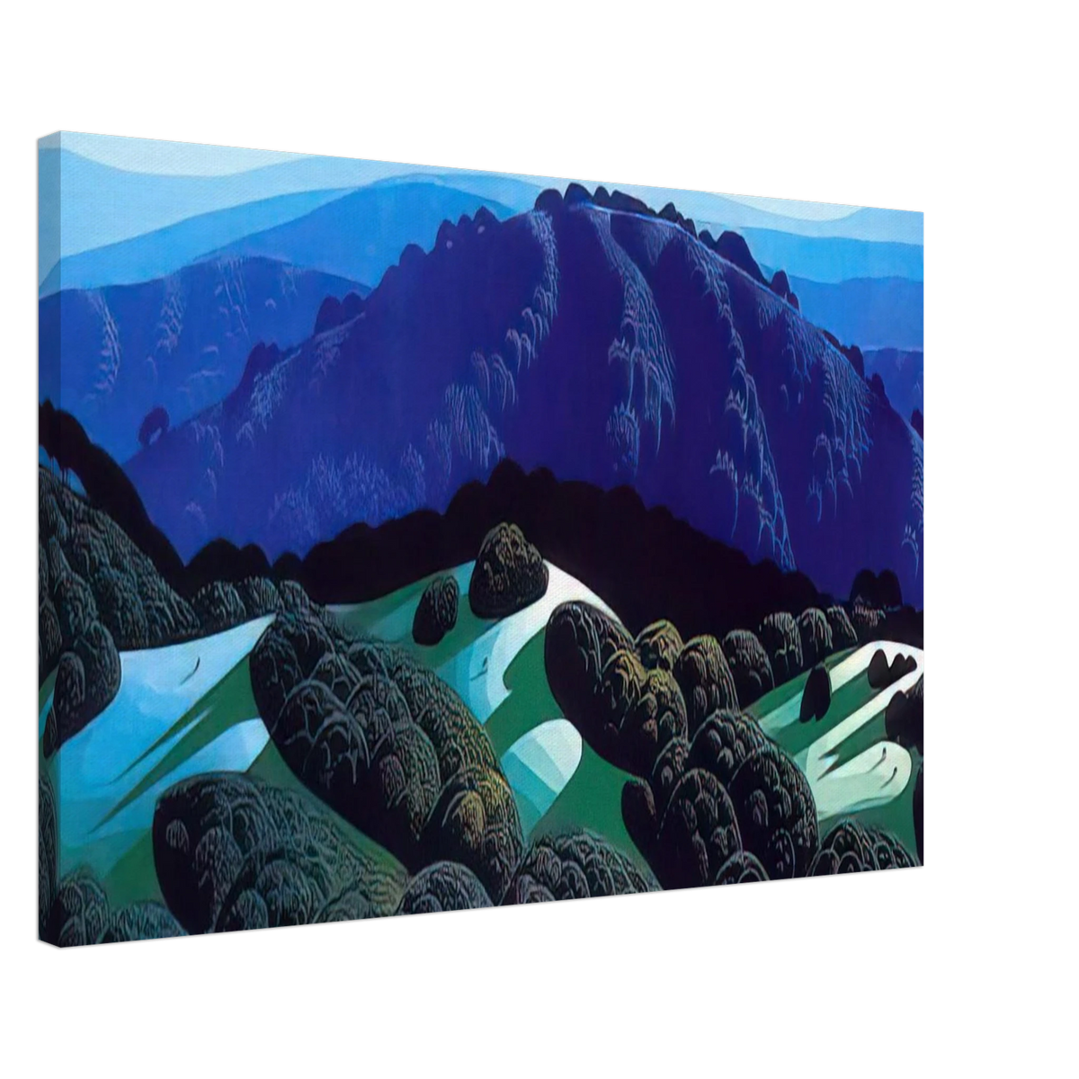 Three Fields and a Mountain Canvas | Eyvind Earle Canvas | Eyvind Earle Prints