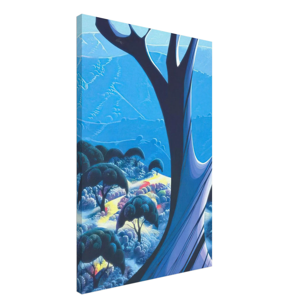 Purple Treeand Mountains Canvas | Eyvind Earle Canvas | Eyvind Earle Prints