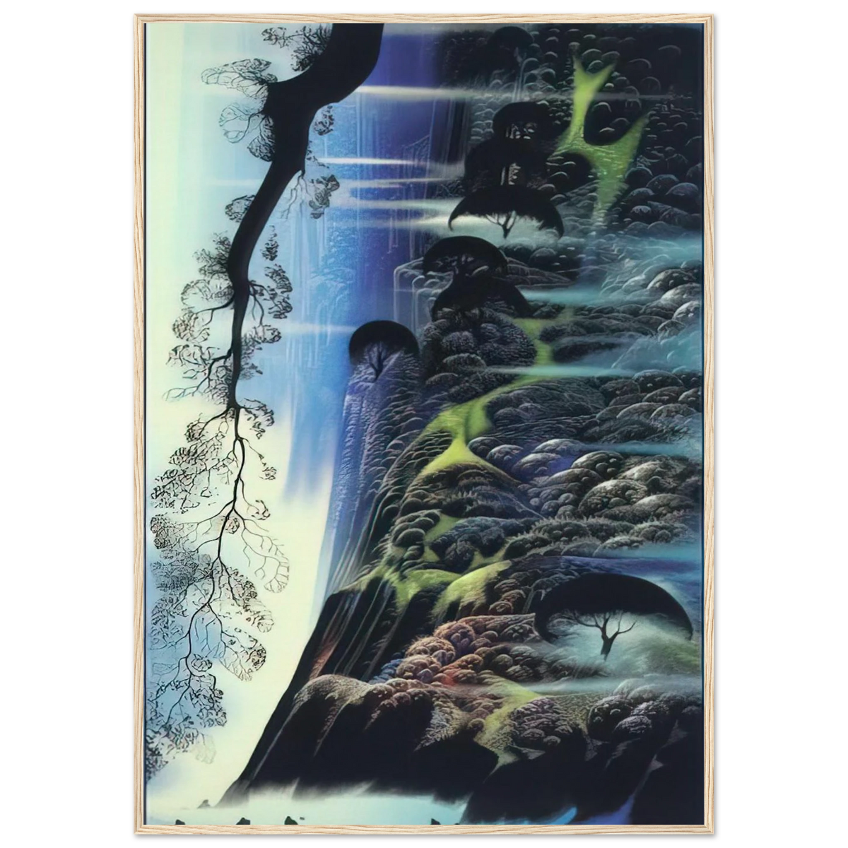 Steep Coast Line Framed Poster | Eyvind Earle Framed Prints Wall Art | Eyvind Earle Prints