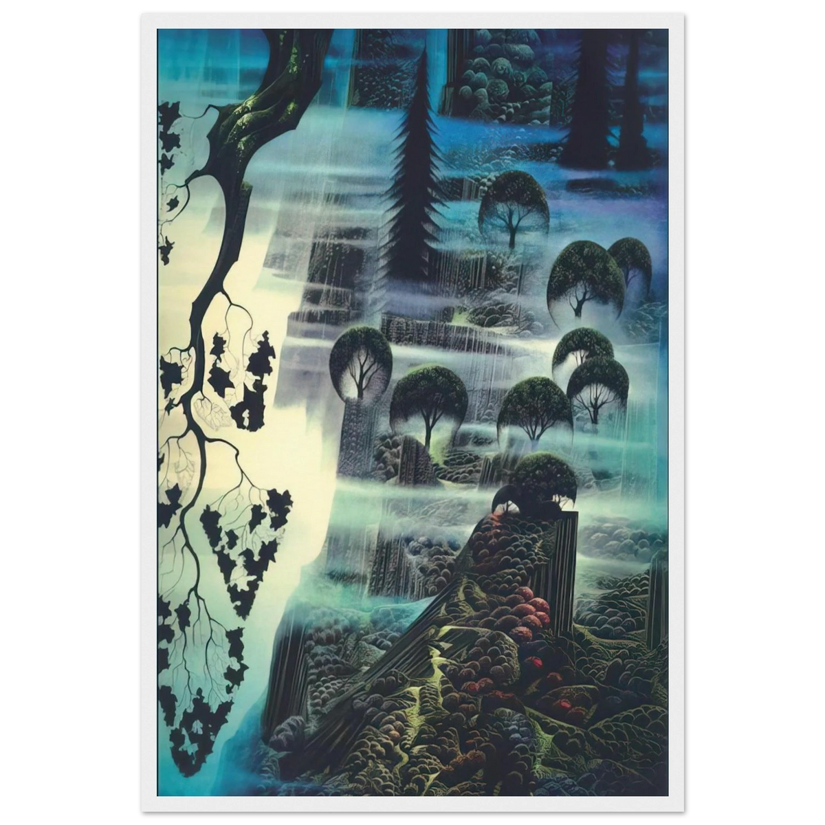 Surf Wind and Fog Framed Poster | Eyvind Earle Framed Prints Wall Art | Eyvind Earle Prints